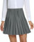 Damen Schule Stil Elastische High Taille Faltenrock A-Linie Kariert Tennis Mini Röcke mit Kurze Hosen(XXL, Grau)