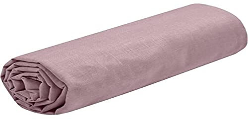 STOF - Drap Housse -Taille 90x190 cm Grand Bonnet 30 cm -100% Coton certifié Oeko-Tex - Couleur Vieux Rose -Modèle Eden - Linge de Lit pour Maison - Doux et Confortable pour Nid Douillet