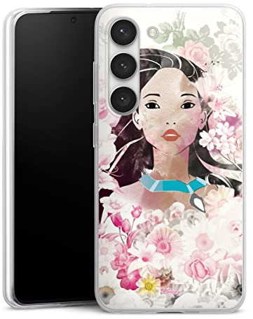 Slim Case kompatibel mit Samsung Galaxy S 23 Silikon Handyhülle transparent Hülle extra dünn Pocahontas Disney Offizielles Lizenzprodukt