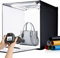 Scatola luminosa per studio fotografico, 61 x 61 cm, pieghevole, bicolore, dimmerabile, kit tenda da tiro con 240 luci LED, cabina di illuminazione 3000-5500K, fondali in 6 colori