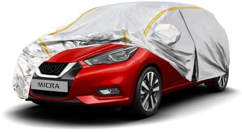Autoabdeckung für Nissan Micra(1992-2022) Auto Abdeckplane Wasserdicht,All Weather Outdoor Winddicht schneefest UV-Schutz mit reflektierendem Streifen Autoabdeckung