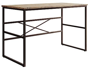 MB Muebles Bonitos, Bureau Style Industriel Factory M2 pour Ordinateur, Structure Métallique, Couleur Pin Atlantique et Noir, Longueur 120 cm