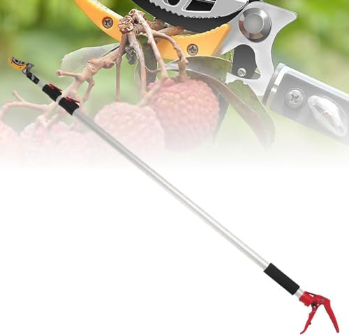PEIXEN Tree loppers Long Reach Telescopic, Tree Pruner,Fruit Picker with Rotating Blade Head, Pole Saw Loppers with Lightweight Aluminum Extendable Handle for Tree Branch Cutter 5M