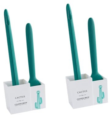 SOLUSTRE 2 Sätze Wc-reinigungsbürsten-Set Toilettenbürste Und Mülleimer Kaktus-toilettenbürste Freistehender Wc-Halter Wc-bürstenhalter Klobürste Erröten An Der Wand Montiert