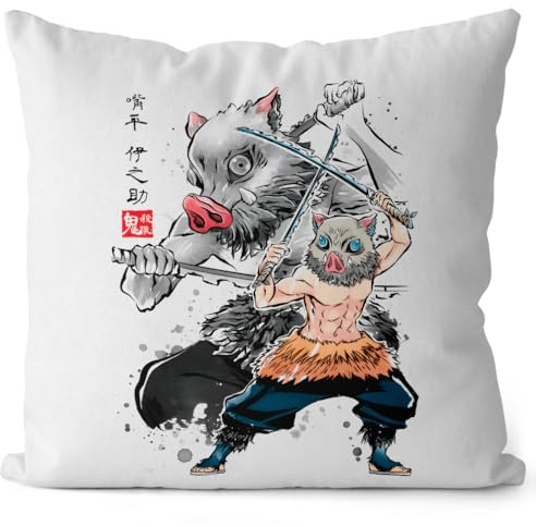 style3 Inosuke Sumi-E Kissen mit Füllung 40cm Baumwolle Demon Anime Japan Manga