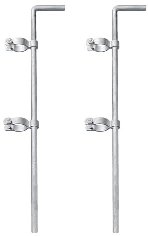 Amoskey 4,8 x 81,3 cm (2 Stück) Tor-Stange, Torrohrschraube für Maschendrahtzaun, robuste Torabfallstange für Einzel- oder Doppeltor, Kettenglied-Zaunteile, Torabfallstange