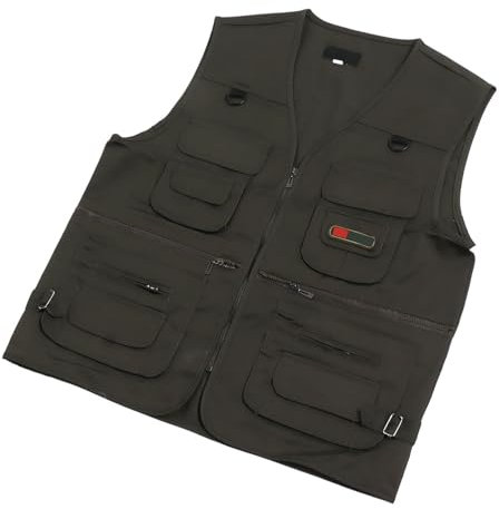 Spacnana Angelweste, Angelweste, Atmungsaktiv, OD-grün, Bequeme Weste mit Mehreren Taschen, für Outdoor, Westen (2XL)