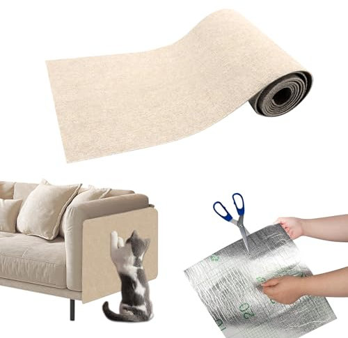 Selbstklebend Kratzmatte Katze, Kratzschutz Sofa Katze, Kratzbrett Kratzteppich Wand, Katzenkratzmatte, Katzenkratzbretter, DIY Climbing Cat Scratcher, Kratzwand Möbel Schützt (40cmx200cm Gery)