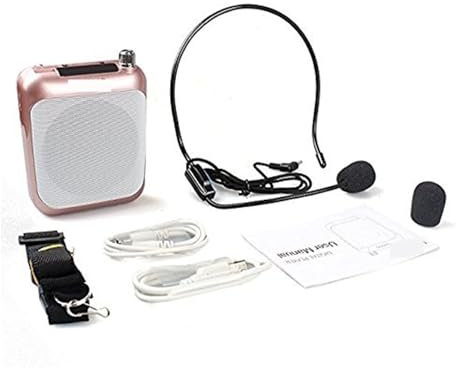 Amplificador de voz con micrófono Amplificador De Voz, Micrófono Potenciador De Megáfono, Minialtavoz Portátil, Micrófono Profesional Con FM For Guías De Recorrido Educativo Batería de larga duración,