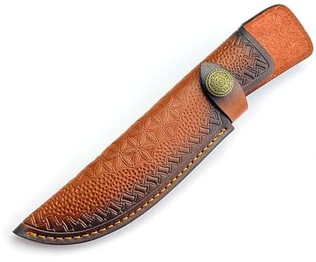 WEEVDRIE Fixed Blade Knife Sheath,Leather Knife Holster,Straight Knife Pouch for Belt,Vertical Knife Case Holder Tactical EDC Holster for Hunting Bushcraft Buck Knife,Fits up to 5.7 Blade