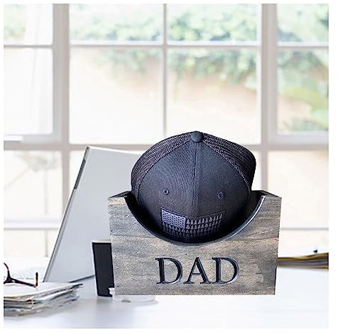 Organizador de sombreros de vino | Soporte de madera rústica para sombreros | Kit de soporte personalizado para sombreros para papá | Organizador de sombreros para gorras de béisbol | Estante de