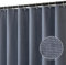 MIULEE Tenda da doccia in lino 120x200 cm blu, tende da doccia impermeabili in poliestere di lusso per hotel, tenda da bagno in tessuto lavabile antimuffa con 8 anelli