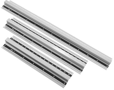 TOGEVAL 3stücke Aluminium Lineal Mit Griffen Teilig Präzisionsmesswerkzeuge Für Zeichnungen Und Geometrie Kombinierte Maßskalen Und Handlich Und Vielseitig