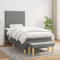 Boxspringbett mit Matratze Dunkelgrau 80x200 cm Stoff,Hochwertiges Boxspringbett mit höhenverstellbarem Kopfteil und geräuscharmer Taschenfederkernmatratze für erholsamen Schlaf und gemütliche Stunden