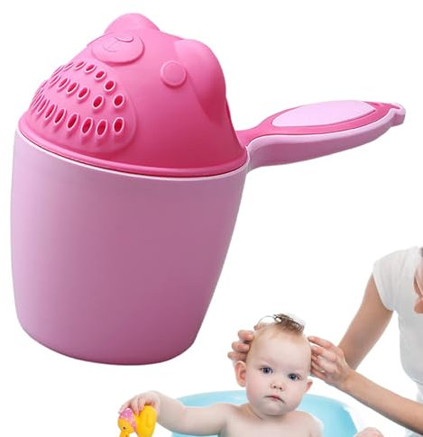 Vasos de enjuague con champú para niños pequeños | Taza para lavar el cabello, jarra de baño reutilizable para bebé, suministros de baño, enjuagadora de cascada de animales dibujos animados creativos
