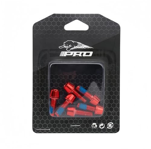 YYunying Viti Attacco Freno Disco Bicicletta, Rosso, 6 Pezzi | M6 x 18 mm, Acciaio Inox, Per BMX MTB