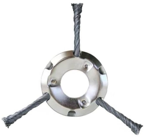Cortador de cepillo de alambre de acero, cepillo giratorio para malas hierbas, cabezal de recortadora de nudos giratorios, 25,4 mm de diámetro del agujero para recortadora de césped de batería de