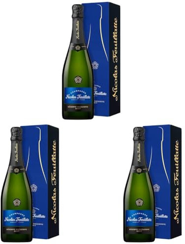 Nicolas Feuillatte Champagne AOC Réserve Exclusive Brut 0,75 L Astucciato (Confezione da 3)