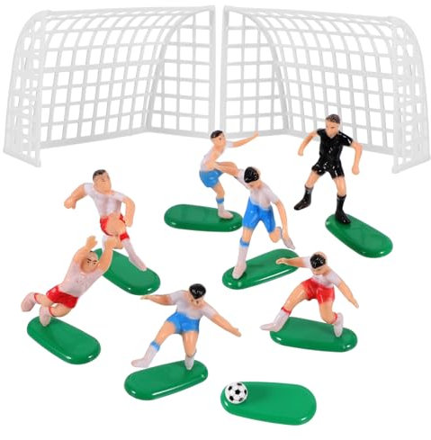 NOLITOY 1 Satz Kuchen Dekoration mit Fußballspieler Figuren Lustige Fußballteam Elemente für Kindergeburtstagsfeiern Tore Spieler und Schiedsrichter Party für Fußballfans