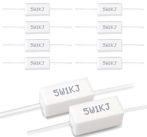 Innfeeltech 10 Stück 5W 5% Toleranz 1K Ohm Keramik-Zement-Widerstand für DIY-Projekt und Experimente