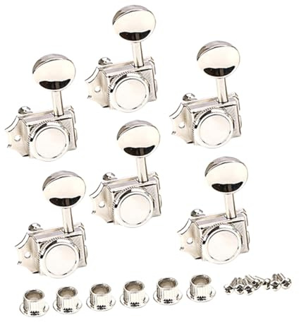 HYTROVE 6Pcs Guitar Tuning Pegs Chrome Locking Machine Heads for Electric Guitar Durable and Accurate Tuner Accessories for Musicians of All Levels