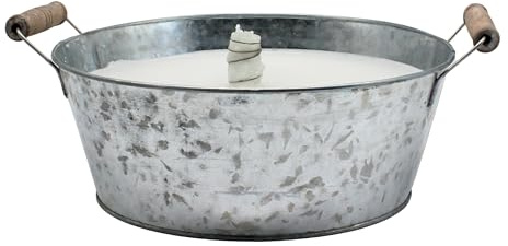Schwabenfire Spezial Outdoor Kerze Metall Zink Schale mit Henkel 20cm Wachsfresser Windlicht Outdoor Geschenke für Frauen Balkon Deko Schwabenfeuer Kerze Terassen Dekoration tischfeuer windlicht