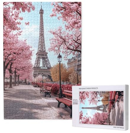 Puzzle 3000 Teile Eiffelturm Puzzles für Erwachsene Paris HD Puzzel Anspruchsvolles und Lustig Kreatives Unterhaltungsspiel, DIY Holzpuzzle für Erwachsene Als Feiertage Geschenk fur Frauen M-1389