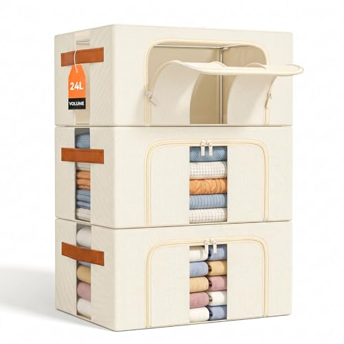 NiuBeBe Caja Almacenaje Ropa Apilables: Bolsas Plegable Metálica Estructura