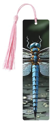 Dragonfly Wooden Bookmark 5pcs for Book Lovers,DIY Wood Craft Bookmarks with Colorful Tassels Wooden Gift Tags Labels Rectangle Bookmarks Ornaments Unusual Gift for Men Women