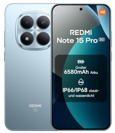 XIAOMI REDMI Note 15 Pro 5G, Smartphone 12+512GB, Blu Ghiacciaio, 6580 mAh