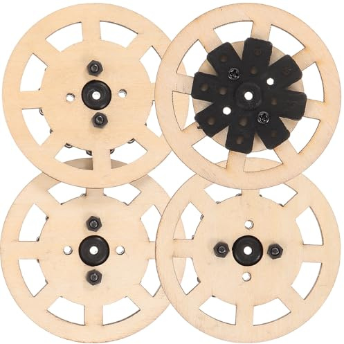 SAFIGLE Spielzeugauto Räder, 4 Stück Ersatzräder für Rc Auto | Beige, Leichtes Handling, für Selbstgemacht Montage und Werkstattprojekte, Passend für Fahrgestell und Spielzeugauto