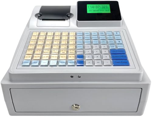 ShaiVrissian 81 Tasten Registrierkasse,Digitale LED Handelskasse,LED Digitalanzeige,Mit Schublade,Englisch,Basic POS System,Für Kleinunternehmen,Einzelhandel,Gastronomie