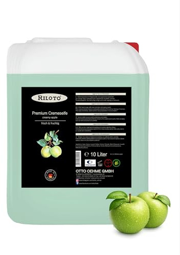 Riloto Premium Cremeseife 10L Cremy Apple | Pflegende Handseife für Allergiker, für professionelle Reinigung, geschmeidig-weiche Hände & langanhaltende Feuchtigkeit