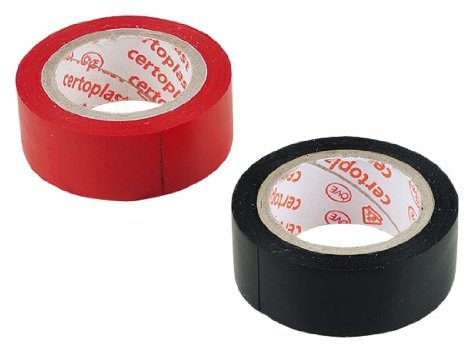 Xavax 2er Set Isolierband, Länge 10 m, Breite 19 mm, Schwarz/Rot