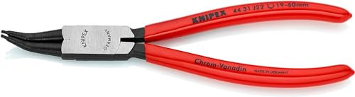 Knipex Pinza per Anelli di Sicurezza per Anelli di Sicurezza Interni a Fori Angolazione a 45° Bonderizzata Nera, Rivestiti in Resina Sintetica 180 Mm 44 31 J22