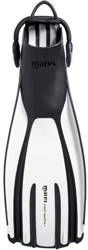 Mares Erwachsene Fins Avanti Quattro + Flossen Mit Riemen, Weiß, XL
