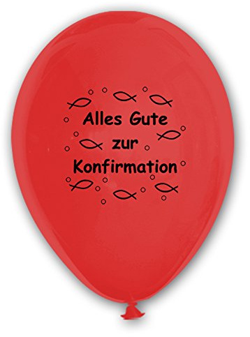 Unbekannt 10 Luftballons Alles Gute zur Konfirmation, BUNT gemischt, ca. 30 cm Durchmesser