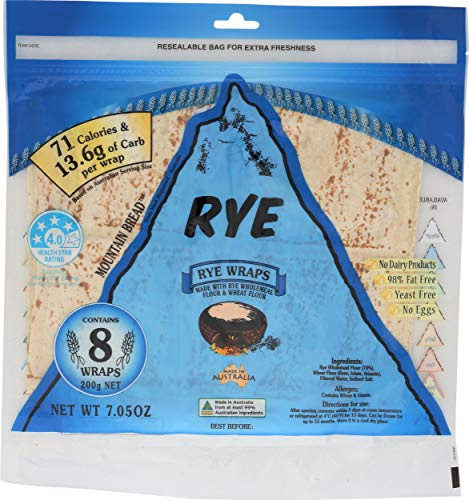 Mountain Bread Light Rye Wraps 200 g (Pack of 3)