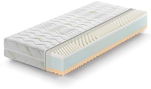 Marcapiuma - Einzelmatratze RAINBOW Viscoschaum 100x200 h. 21 cm Orthopädische H2 Mittel Visco Kaltschaummatratze Abziehbar Aloe Vera Bezug gegen Milbe Atmungsaktiv Made in Italy