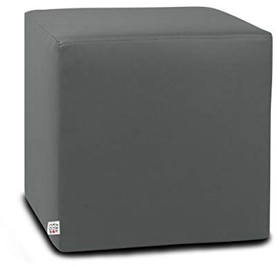 Arketicom Sitzwurfel Pouf Dado, Kunstleder Cube (Abnehmbare) Und Polyurethan Grau 42x42 cm