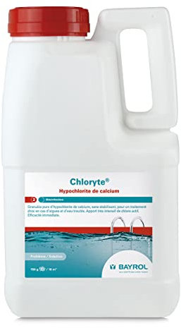 BAYROL Chloryte 3,3 kg - Chlore Non stabilisé - granulés purs d’Hypochlorite de Calcium sans stabilisant - Chlore Choc - Eau Verte & Trouble - chloration Choc Piscine