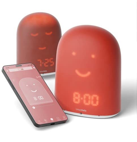 REMI - Le Meilleur Réveil Enfant Jour Nuit éducatif pour Apprendre à Dormir Plus - Suivi du Sommeil - Babyphone - Veilleuse - Enceinte Musique - Rose