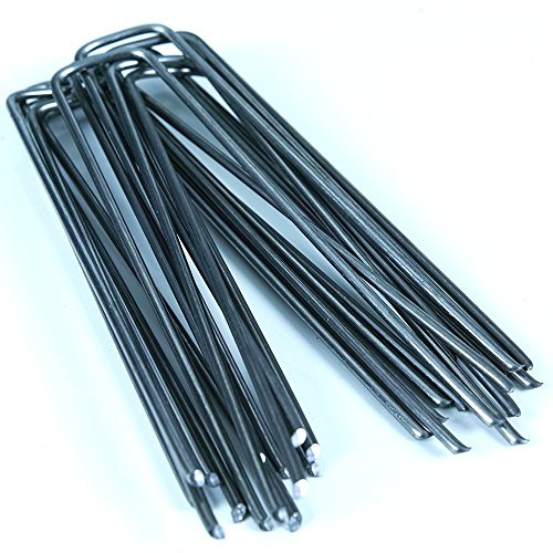 GroundMaster Weed Membrane Pegs 150mm U-Shaped Metal Ground Staples | 150mm U-Shaped Metal Garden Pegs, Heavy Duty Weed Control Membrane Pins & Ground Staples, 3mm Steel, Pack of 50