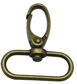 Wuuycoky Karabinerhaken mit ovalem Ring aus Bronze, 2 cm Innendurchmesser, klein, olivfarben, 10 Stück