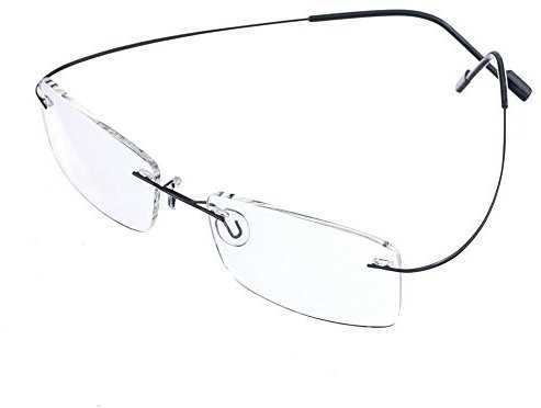 Rongchy Super Licht Titan Kurzsichtig Kurzsichtige Myopie Arbeitsbrille -2,50 Stärken Schwarz Farbe Männer Frauen Mode Randlose Kurzsichtig Brillen