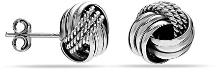 LeCalla Sterling Silber Schmuck Italienisches Muster Liebesknoten Ohrstecker für Frauen