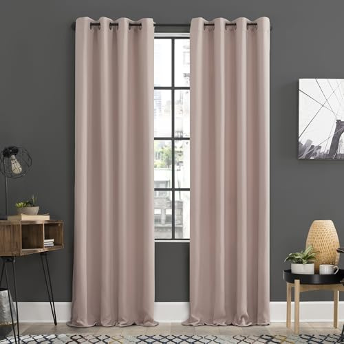 SUN ZERO Soho Verdunkelungsvorhänge, energieeffizient, mit Ösen, 137,2 x 213,4 cm, Blush Pink, 2 Stück