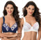 Curve Muse Reggiseno in Pizzo con Ferretto Sfoderato Taglie Forti con Spallacci Imbottiti-Confezione da 2-Crema, Marina Militare-3B
