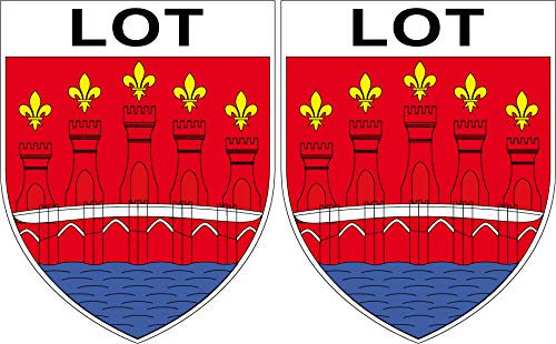 2 x Wappen Aufkleber 4 x 5 cm Département 46 Ecussion, Sticker