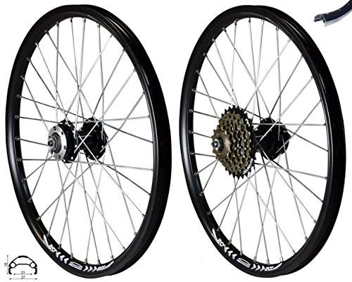 Redondo 20 Zoll Laufrad Set VR + HR Felge Schwarz Disc + 6-Fach Kranz